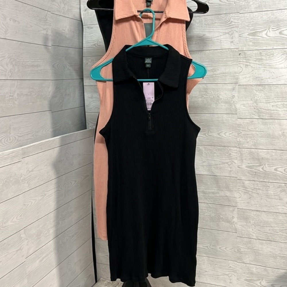 Wild fable collard Ribbed‎ mini dress Bundle L & XXL NWT